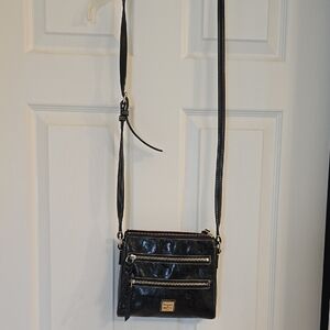 Dooney & Bourke Black Crossbody Bag with Gold Accents